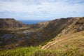 Dramatic Volcano crater near Orongo, Easter Island