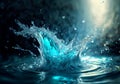 dramatic water splash realistic illustration