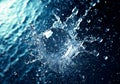 dramatic water splash top view with splash and air bubble realistic illustration Royalty Free Stock Photo