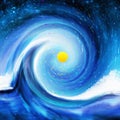 Dramatic wave in the space Royalty Free Stock Photo