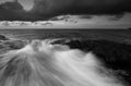 Dramatic waves in black and white