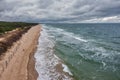 Dramatic weather at Baltic Sea beach in Sobieszewo, Poland