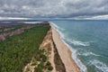 Dramatic weather at Baltic Sea beach in Sobieszewo, Poland