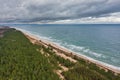 Dramatic weather at Baltic Sea beach in Sobieszewo, Poland