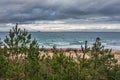 Dramatic weather at Baltic Sea beach in Sobieszewo, Poland