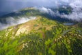 BC Coast Mountains, Dramatic Weather on Flight over Alpine Meadows, Nass Range near Hazelton, British Columbia, Canada