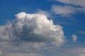 Dramatic white cloud in blue sky on sunny day