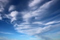 Dramatic white clouds against a blue sky