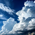Dramatic white clouds over deep blue sky Royalty Free Stock Photo