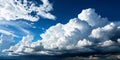 Dramatic white clouds over deep blue sky Royalty Free Stock Photo
