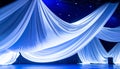Dramatic white fabric draped stage setup Royalty Free Stock Photo