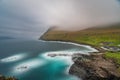 Dramatic long exposure of Faroe islands at Gjov gorje