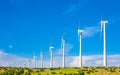 Dramatic Wind Turbine Farm in the Desert of California. Royalty Free Stock Photo