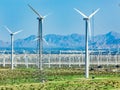 Dramatic Wind Turbine Farm in the Desert of California.