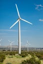 Dramatic Wind Turbine Farm in the Desert of California. Royalty Free Stock Photo