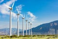 Dramatic Wind Turbine Farm in the Deserts of California. Royalty Free Stock Photo