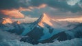 Dramatic Winter Light on Alpine Mountains Royalty Free Stock Photo