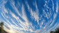 Dramatic Wispy Clouds Stretch Across a Vibrant Blue Sky Royalty Free Stock Photo