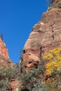 Dramatic Zion Cliffs with Blue Sky Royalty Free Stock Photo