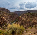 Dramatic view of a storm approaching the  Rio Grande Gorge NM Royalty Free Stock Photo