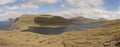 Drangarnir Sea Stack Peaks rising out of the atlantic ocean on the Faroe Islands.