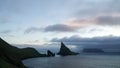 Drangarnir Sea Stack Rock in the Atlantic ocean on VÃÂ¡gar Island, Faroe Islands.