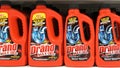 Drano Max Gel bottles aligned on market shelf