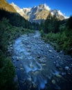 Dranse de Ferret river close to Les Granges on the TMB Royalty Free Stock Photo