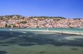 Drapano stone bridge across the bay in the capital of Kefalonia Royalty Free Stock Photo