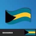 Bahamas Flag distorted by the wind