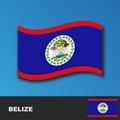 Belize Flag distorted by the wind