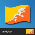 Bhutan Flag distorted by the wind