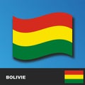 Bolivia Flag distorted by the wind