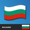 Bulgaria Flag distorted by the wind