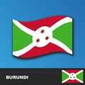 Burundi Flag distorted by the wind