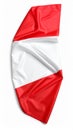 Draped Austrian national flag made of fabric with red and white stripes isolated on a white background Royalty Free Stock Photo