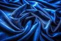 Draped deep blue silk fabric texture Royalty Free Stock Photo
