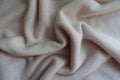 Draped simple white fluffy woolen knitted fabric