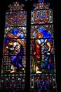 Draper chantry window, Priory church. Royalty Free Stock Photo