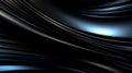 Drapery fractal curves, shiny black and blue dynamic metal wave, futuristic and technology concept abstract 3d illustration, Royalty Free Stock Photo