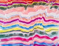 Abstract colorful striped drapery. Illustration of pastels on paper