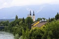 Drau river in Villach, Carinthia, Austria