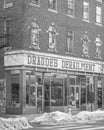 Draudes Derailment sign in downtown Lebanon, Pennsylvania