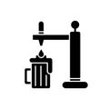 Draught beer black glyph icon