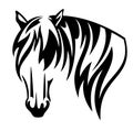 Draught horse black vector head design Royalty Free Stock Photo