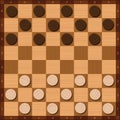 Draughts Checkers Starting Position Wood Style