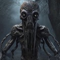 Draugr Creature In Dark Forest Royalty Free Stock Photo