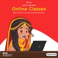 Banner design of best online courses and workshops Royalty Free Stock Photo