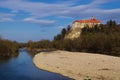 Drava river and Borl castle, Slovenia