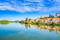 Drava river and city of Ptuj, Slovenia Royalty Free Stock Photo